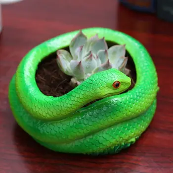 

Resin Snake Shape Fleshy Flower Pot Desktop Flower Pot Crafts Ornaments