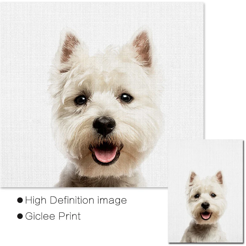 Настенная картина с собакой West Highland White Terrier декор для детской комнаты животными