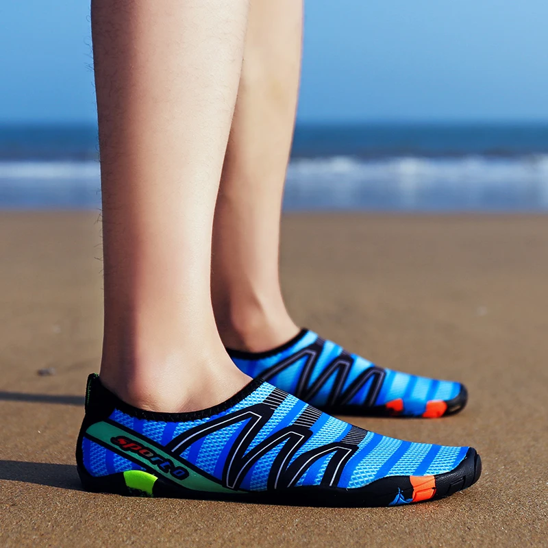 Г. Мужская и женская пляжная летняя Уличная обувь для плавания быстросохнущая акваобувь для серфинга кожаные носки водонепроницаемая обувь в полоску