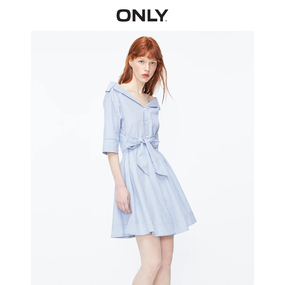 ONLY Women's Cinched Waist A line Shirt Dress 119307516Dresses