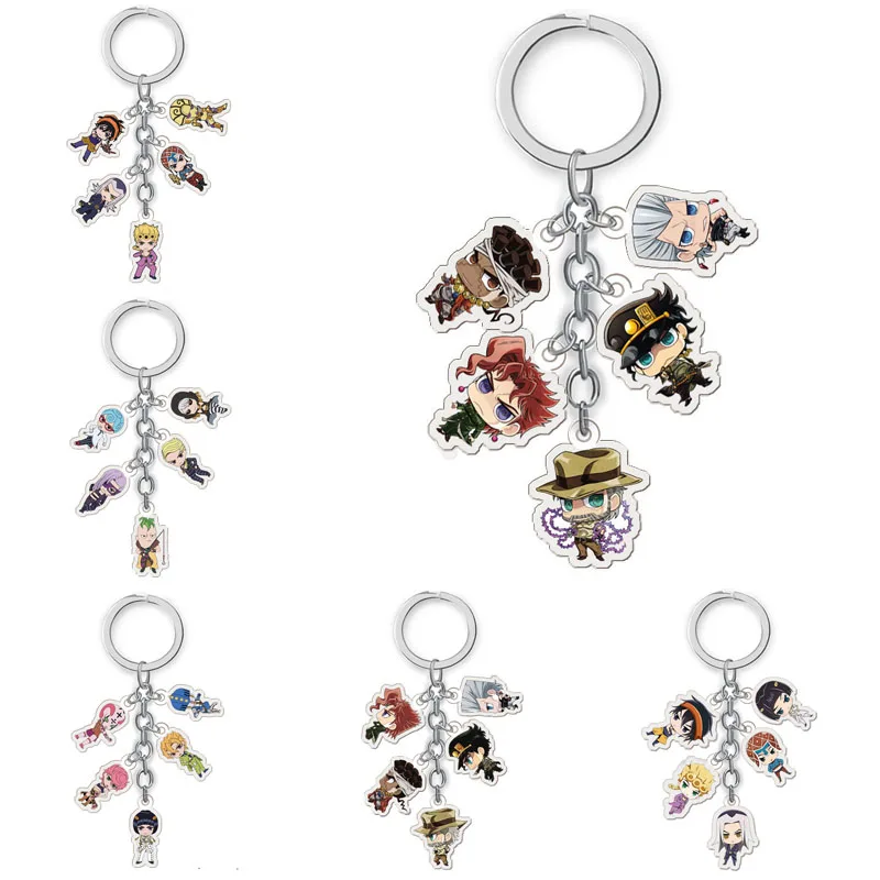 

Anime Jojos Bizarre Adventure Keychain Cartoon Figure Pendent Keyring Collection Gifts