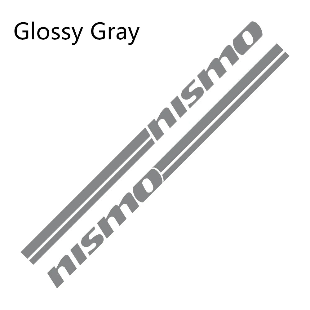 2 шт. наклейки на боковые части автомобиля Авто Виниловая пленка наклейка автомобильные аксессуары для Nissan Guke 370Z GT-R Patrol Micra Nismo - Название цвета: Glossy Gray