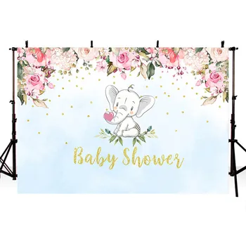 

TAIBO Vinyl Background Photography Cute Baby Elephant Background Baby Shower Photo Studio Backdrop Photocall