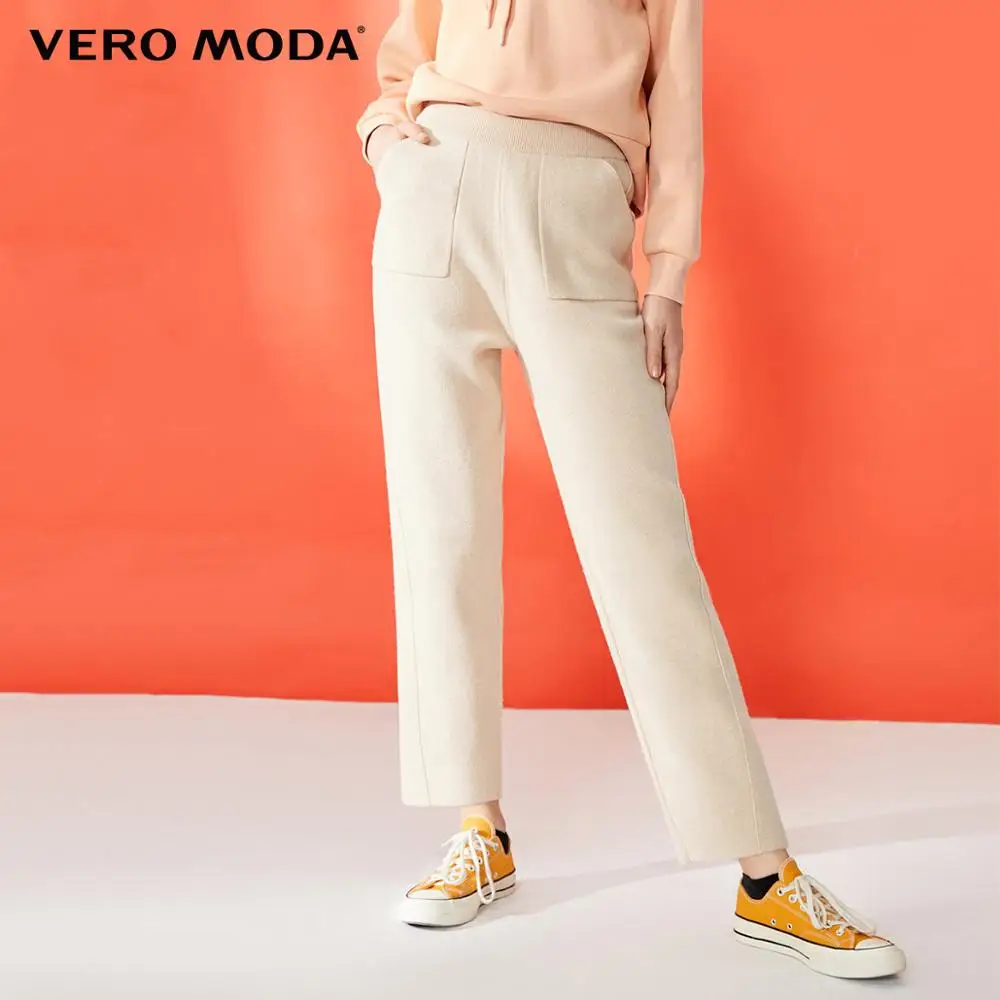 Vero Moda женские шерстяные укороченные повседневные брюки | 31947V501 - Цвет: A04 Gray morn