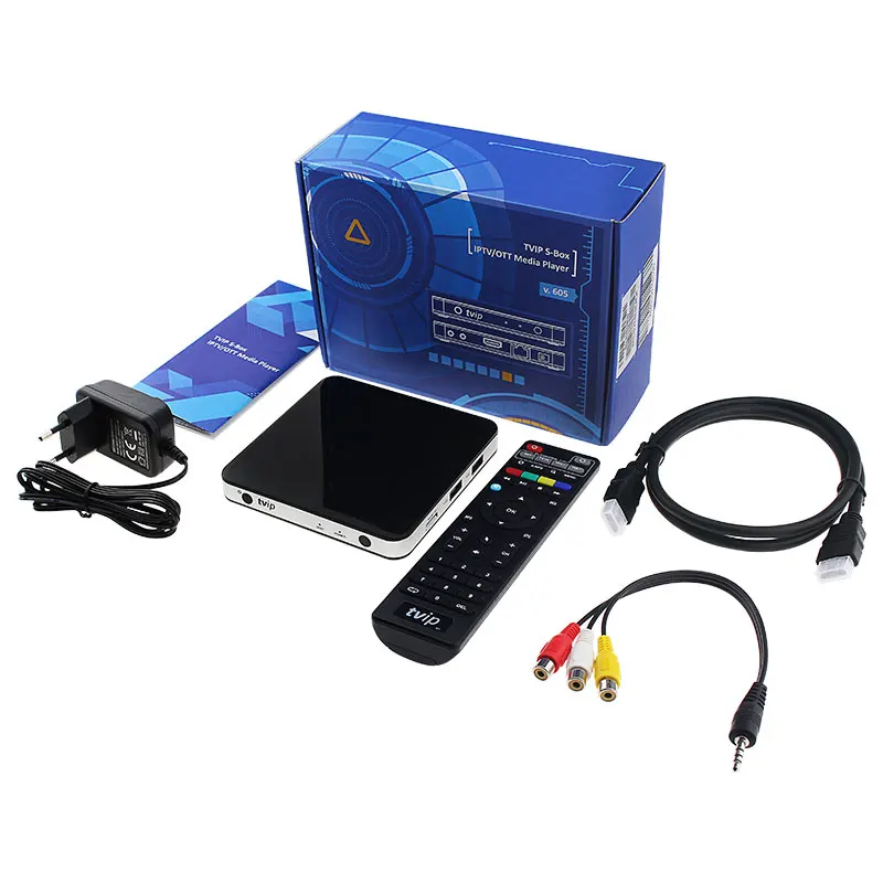 Tvip 605+ скандинавский Iptv двойная ОС Android& Linux Amlogic S905X 2,0 ГГц 2,4G/5G WiFi 4K 1080 французская Испания Германия скандинавский Iptv Box