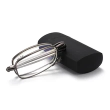 Складной мини-кошелек из титанового сплава с защитой от ультрафиолета, очки для чтения для мужчин и женщин, вращающиеся оптические компьютерные очки, диоптрия, дальнозоркости, Presbyo