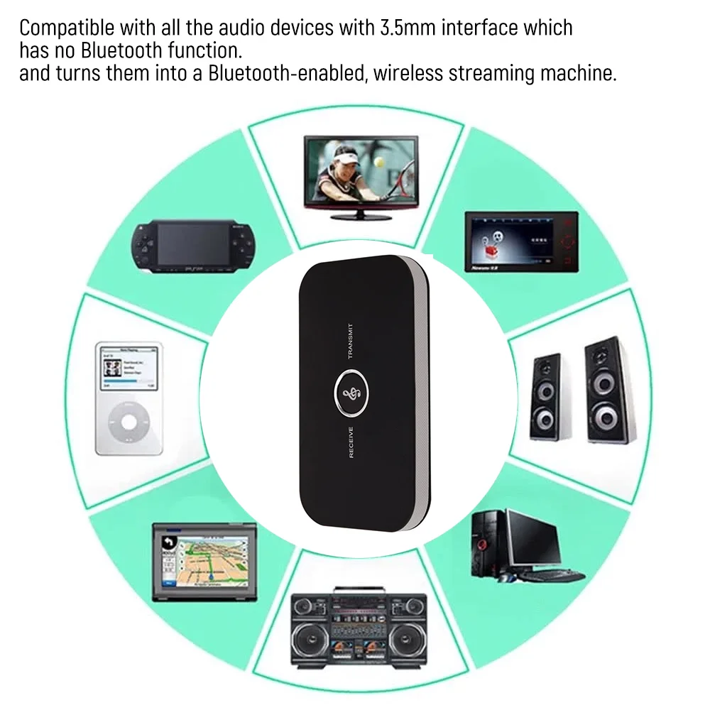 2in 1 Blutooth 5 0 Audio Transmitter Receiver 3 5mm AUX Jack RCA USB Stereo Music Wireless Adapter For Headphone Car Soeaker TV