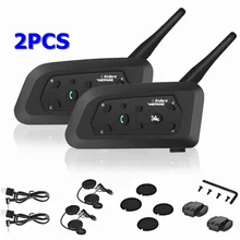 V6 Motorrad Intercom Bluetooth Helm Headsets Für 6 Fahrer Sprech 1200M Drahtlose Intercomunicador Moto Unterstützung MP3