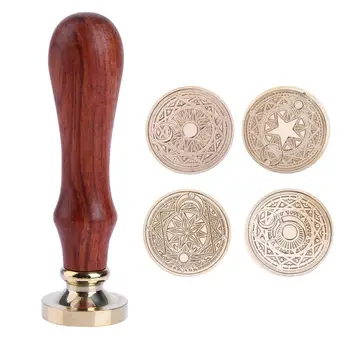 

Retro Wood Stamp Magic Array Sealing Wax Antique Stamp with Beech Handle DIY Envelope Card Decoration Wedding Wood Handle Seal
