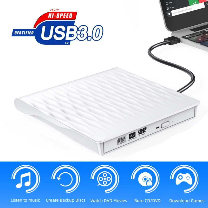 Красочный портативный внешний CD DVD привод USB 3 0 тонкий Rewriter горелки писатель