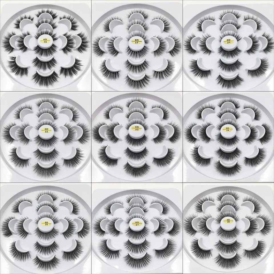 7 пар норковые ресницы оптом 18 мм Драматические Длинные толстые объемные ресницы Макияж 3d ресницы ручной работы накладные ресницы CJH7-32