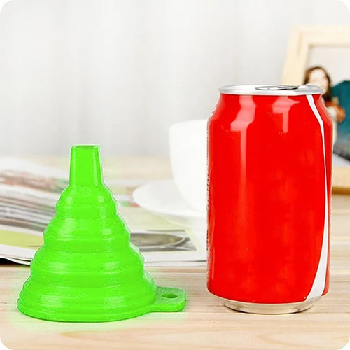 Portable Foldable Collapsible Home Kitchen Convenient Tool Silicone Hopper Funnel Kitchen Tools