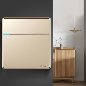 

Flame retardant panel Sensor switch 2 gang 2 way button light switch 220 interrupter wall lamp 16 switch hidden luxury switch