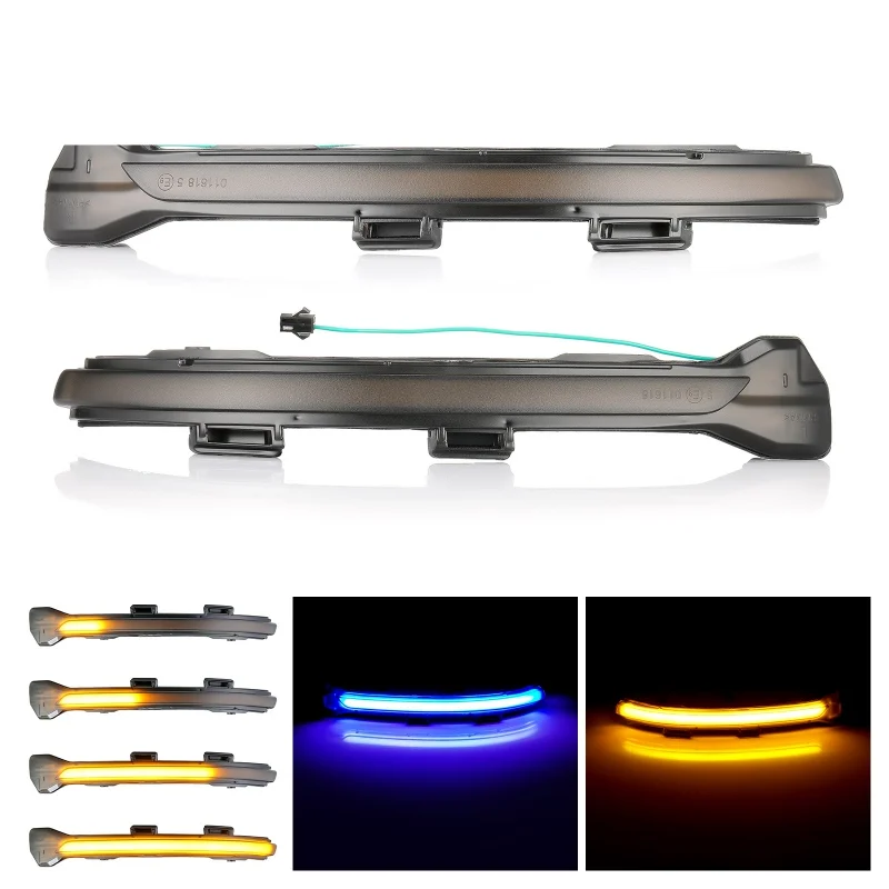 

2x Dynamic LED Turn Signal Light Side Rearview Mirror Indicator 12v Blue Amber For VW Golf 7 MK7 7.5 GTI R Sportsvan Touran L II