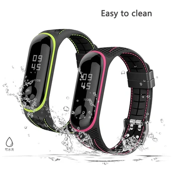 

Silicone sport watch band smart Bracelet strap For xiaomi mi band 3 4 watch Replacement New strap for mi band 3 4