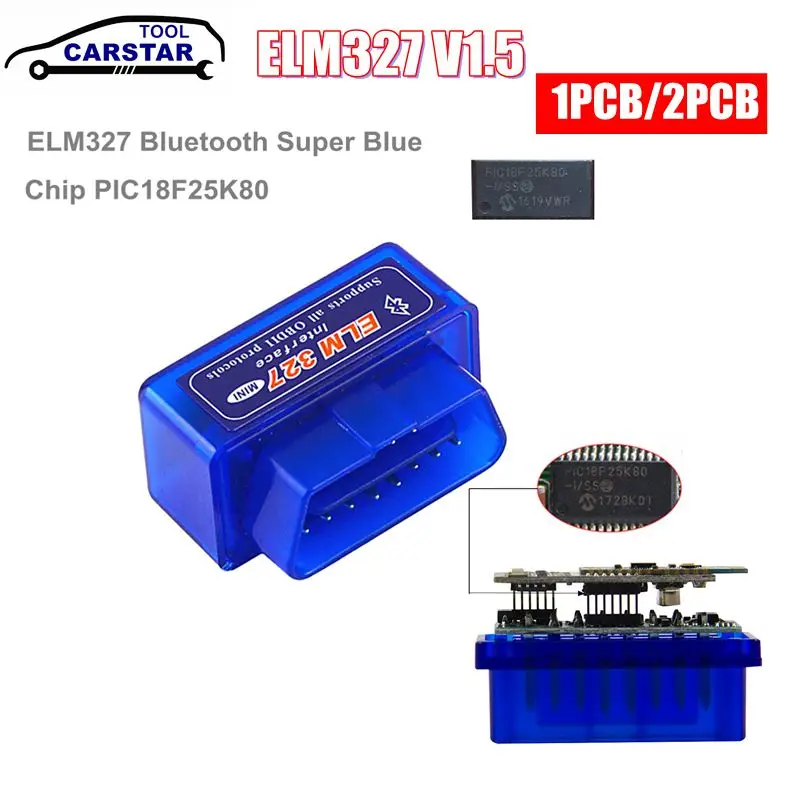 

2022 Super Mini ELM327 Bluetooth-compatible V1.5 OBD2 Car Diagnostic Tool ELM 327 For Android/PC OBDII Protocol