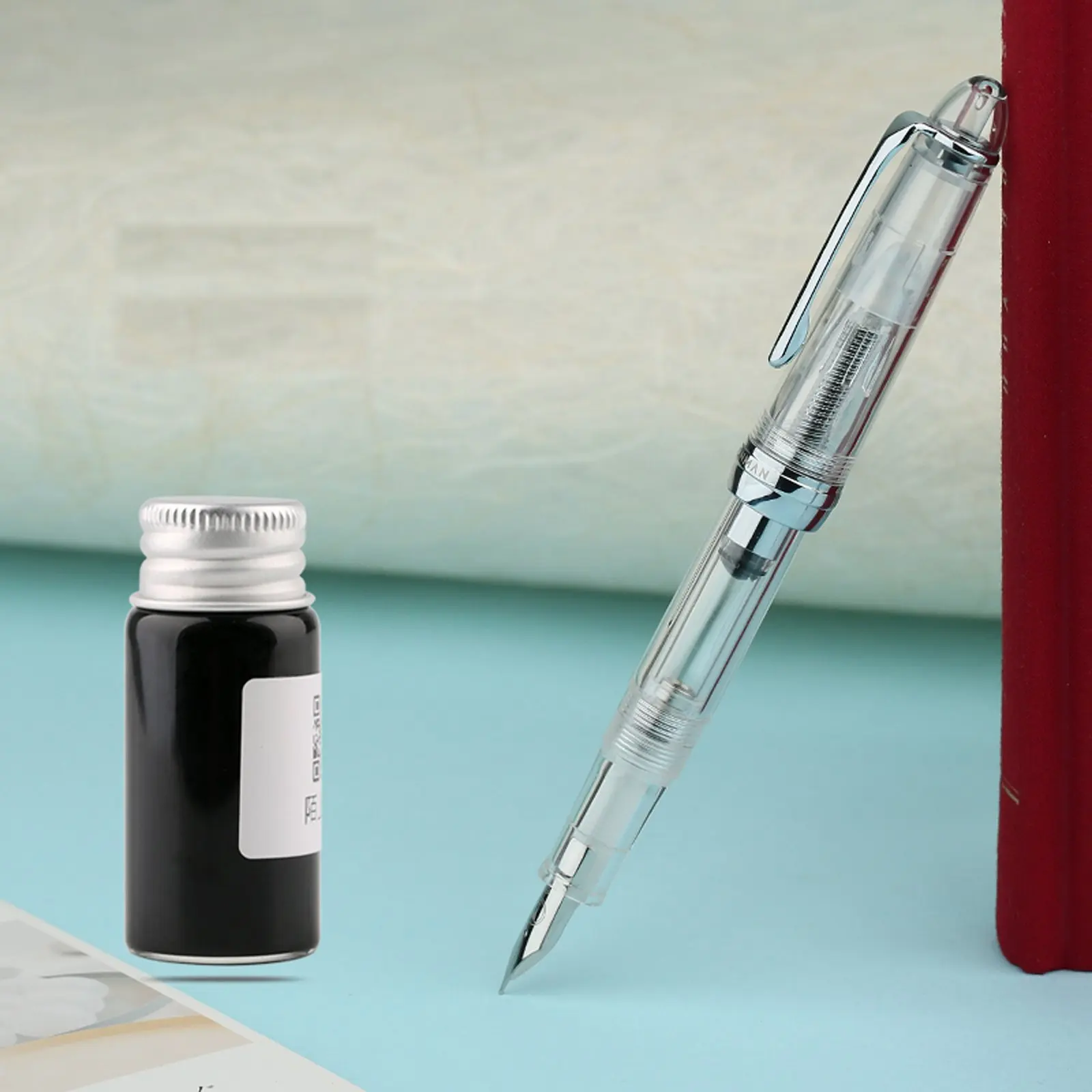 Moonman S6 Resin Fountain Pen EF F nib Wrting Pen with Pen Box Office Business Writing Gift Ink Pens Student stationery supplies 3