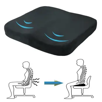 

Memory Foam Wedge Car Seat Chair Lumbar Support Cushion Back Pain Height Booster For Office Pain Relief Elastic