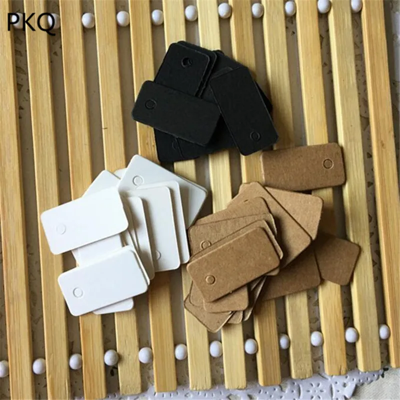 

100pcs/lot 1.4*2.7cm Small Rectangle Cardboard Blank price Hang tag Retro Kraft Gift Hang tag
