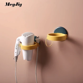 

1 Pc Wall-mounted Hair Dryer Shelves Self-adhesive Storage Hairdryer Holder Rack Home Bathroom Barber Shop Hair Dryer Organizer