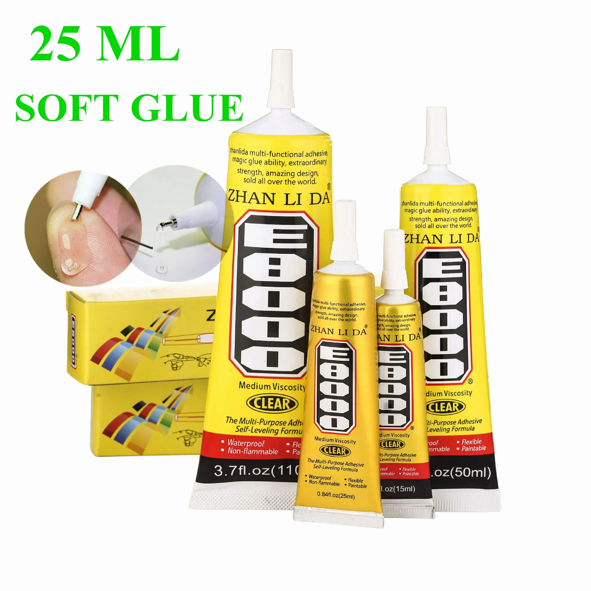 

25ml E8000 Liquid Glue Super Strong Multipurpose Adhesive Jewelry Crafts Crystal Rhinestone DIY Fix Phone Screen Glass Nail Gel