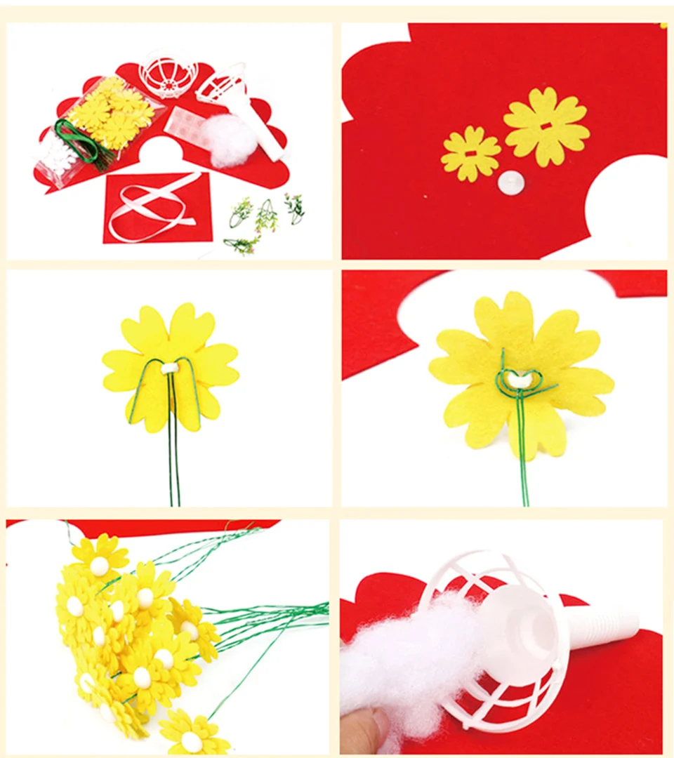 Детский Набор для творчества ручная работа художественный букет из искусственных цветов Свадебные цветы для домашнего декора игрушка-головоломка ученик отправка на День учителя подарок матери