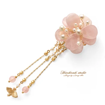 

CCijiNG Fashionable Brooches Women Flower Handmade Hairpin Pin Garment Accessories Birthday Pearl wedding Jewelry XZ2018