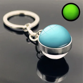 

Solar System Planet Galaxy Luminous Keychain Moon Jupiter Earth Saturn Mars Mercury Venus Neptune Double Side Glass Ball Keyring