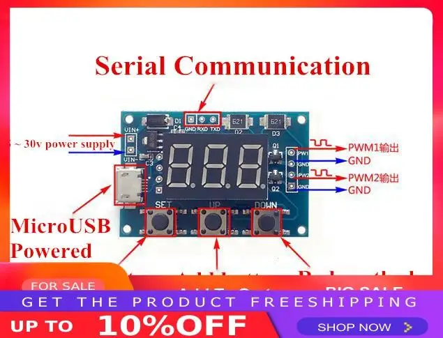Micro USB DC 2CH Регулируемый pwm генератор сигналов рабочий цикл импульсный Частотный модуль цифровой светодиодный дисплей трубка DC 5 в 12 В 24 В DIY
