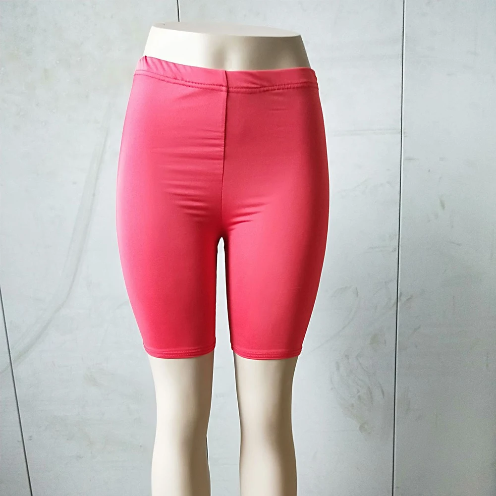 Women High Waist Fitness Sports Shorts Summer Jogging Beach Athletic Casual Skinny Elastic Stretch Solid Short Pants