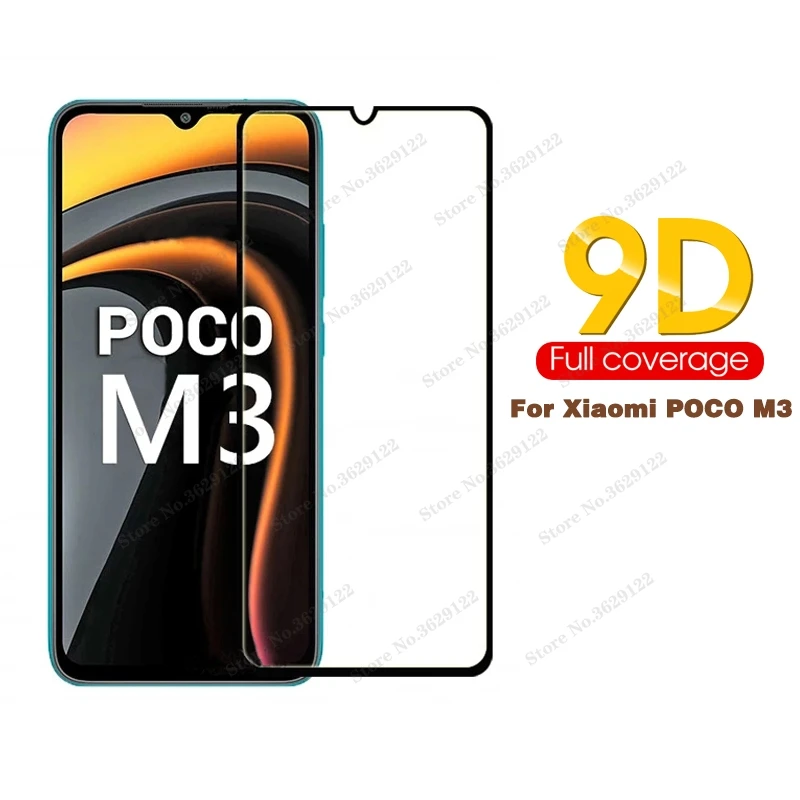 

9D Tempered Glass For Xiaomi POCO M3 Poco X3 F2 Pro X2 M3 glass Screen Protector For Xiaomi Redmi POCO M3 Protective Glass 6.53"