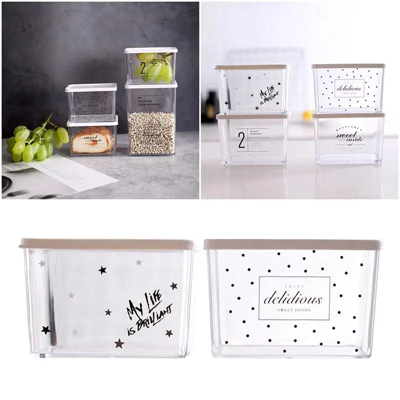 

2pcs Plastic Storage Boxes Kitchen Sealed Crisper Refrigerator Storage Boxes Rectangular Food Container For Kitchen Storage