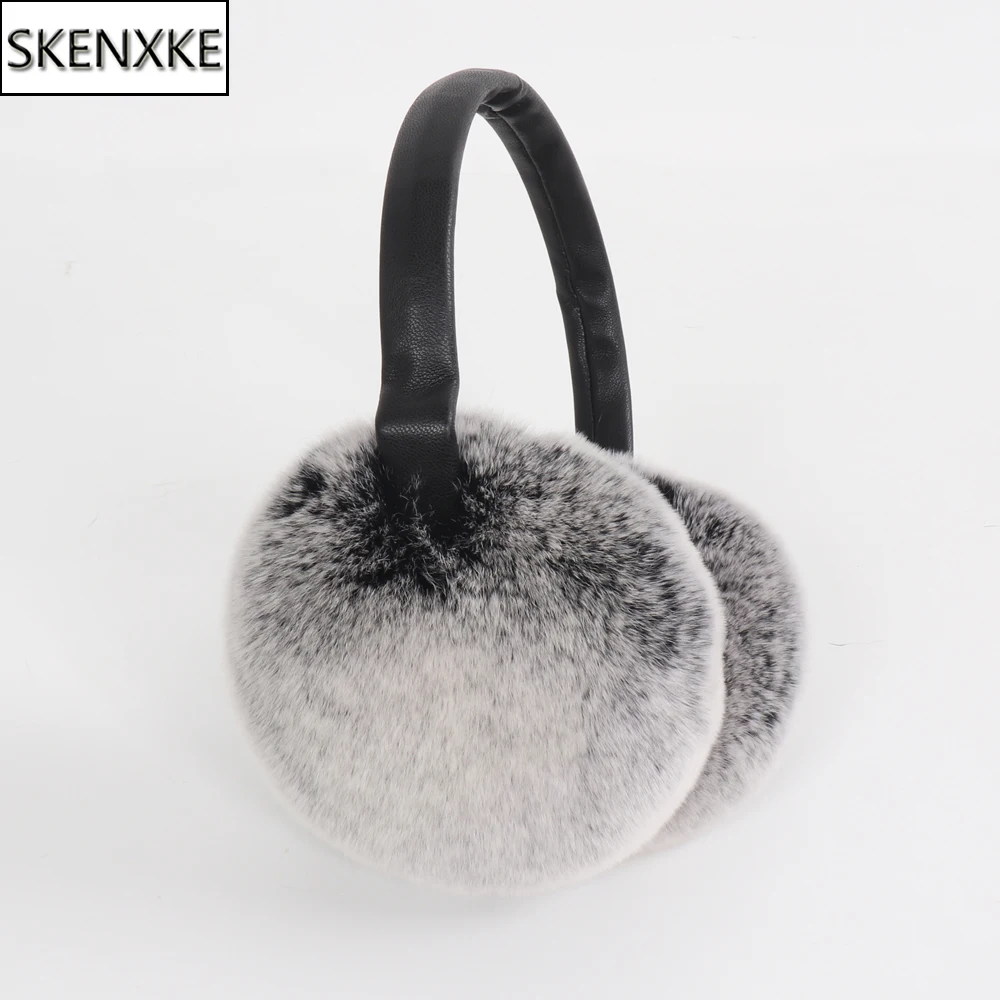 

Женские теплые меховые наушники из натурального меха Рекс-кролика