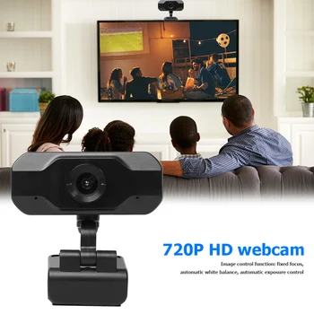

720p Webcam Built-in HD Microphone USB Live Steaming Video Conference Web Camera for Laptop Desktop Computer Accessory