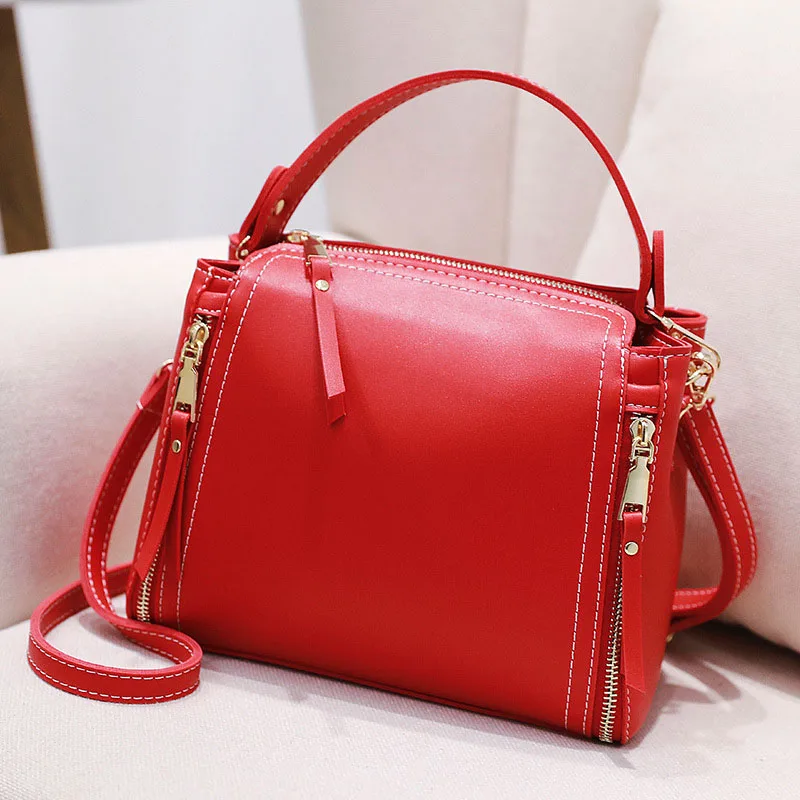 SMOOZA маленькая сумка-мешок для женщин сумки-мессенджеры с длинным ремешком дизайнерские сумки через плечо зеленые сумки на плечо женская сумка - Цвет: Красный