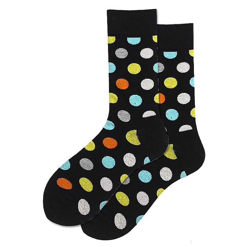 PEONFLY классические цветные носки с геометрическим принтом Мужские Винтажные клетчатые полосатые носки из чёсаного хлопка для бизнеса Harajuku Calcetines Hombre - Цвет: 38