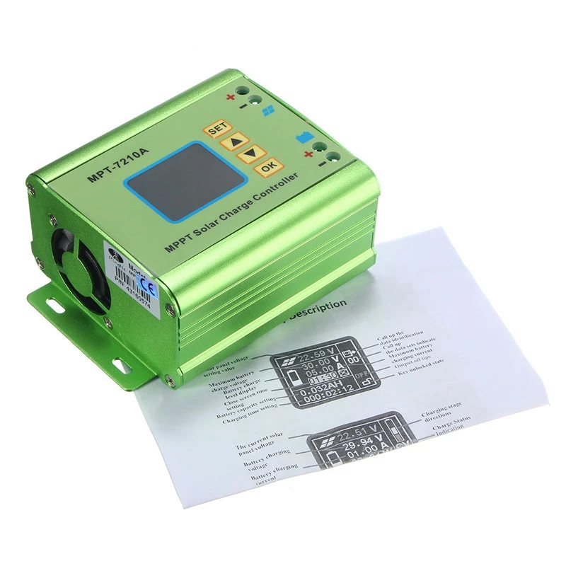 Skup 24 36 48 60 72V 10A DC DC zwiększyć LCD MPPT regulator słoneczny kontroler ładowania 7210A