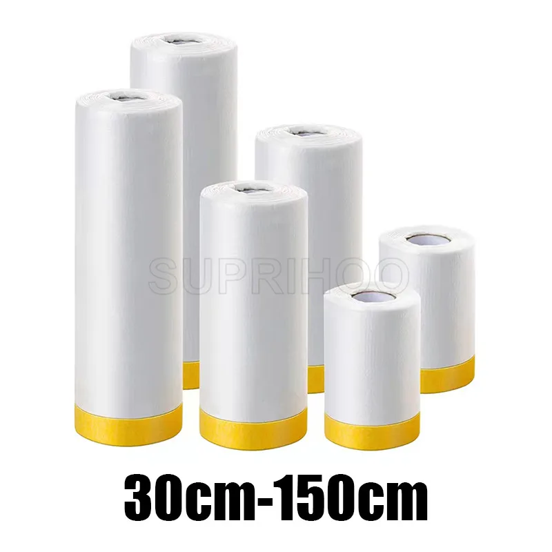 

30/55/110/150 Spray Masking Film Masking Tape Plastic Drop Cloth Dust For Protection Masking Film Cover Automobile Painting