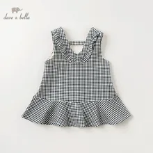 DBM11127 dave bella/осеннее милое клетчатое платье на бретелях для маленьких девочек вечерние платья в стиле Лолиты на подтяжках одежда для маленьких детей