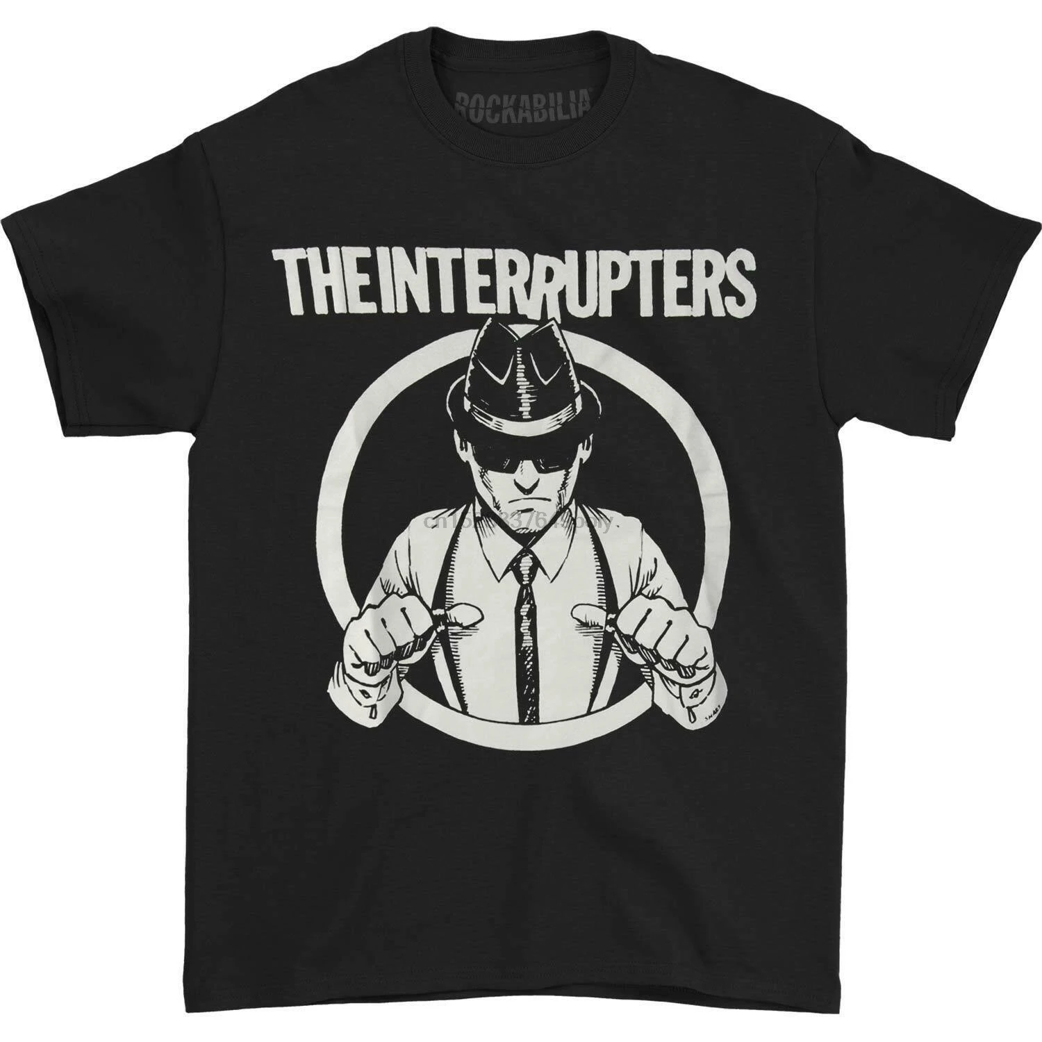 

Interrupters Mens Suspenders Black Tee T Shirt Small Black