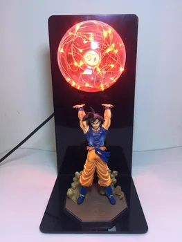 

[Funny] Anime Dragon Ball Z Goku Spirit Bomb Action Figures model LED Lamp light ball Toy Super Son Goku Figurine craft Toy gift