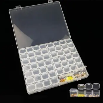 

1PC Embroidery Accessories Crystal Diamond Painting Boxes Dismountable Storage Box Cross Stitch Cases 56 Lattices Organizer
