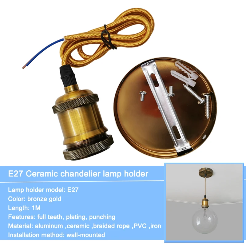 1,8 м шнур питания E27 подвесной держатель лампы ЕС штекер провода с 303 кнопочным переключателем для светодиодный DIY светильник - Цвет: E27 Pendant Lamp