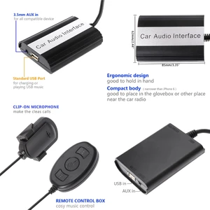 Image 5 - OOTDTY kit de manos libres con Bluetooth para coche, interfaz de adaptador MP3 AUX para Volvo HU series C70 S40/60/80 V40 V70 XC70