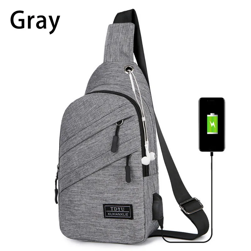 SHUJIN нагрудная сумка мужская из искусственной кожи нагрудная сумка USB Backbag с отверстием для наушников функциональный органайзер для путешествий мужской слинг поясные сумки