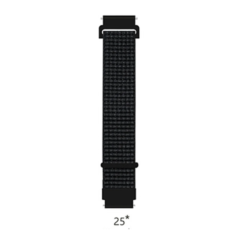 20 мм 22 мм нейлоновый ремешок для часов для samsung Galaxy Active 2 huawei Watch GT 2 Amazfit GTR Bip застежка-липучка браслет - Цвет ремешка: 25