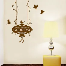 Съемный пасторальный стиль Птицы Висячие наклейки для корзин теплая спальня комод шкаф настенные наклейки на двери JM8320