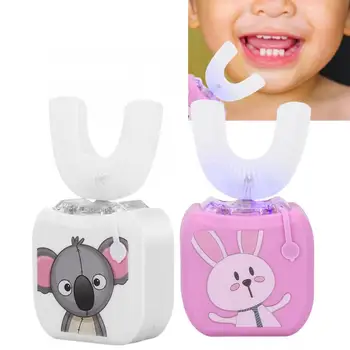 

-Shaped Children Intelligent 45s Fast Cleaning Toothbrush Electric Sonic Toothbrush Oral Care Tool With Silicone Brush Head