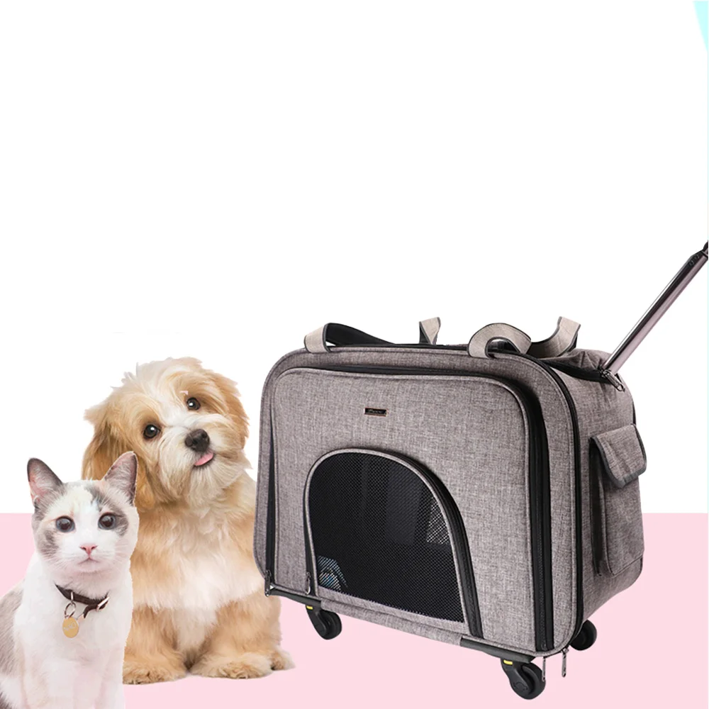 

DODOPET Pet Dog Carrier with Wheels Carrier with Removeable Wheels Pet Wheels Rolling Carrier Pet Dog Carrier