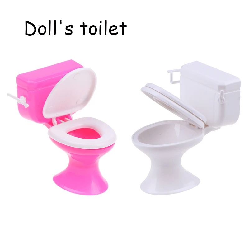 Dollhouse Furniture Vintage Bathroom Modeling White Toilet Doll House Miniature Baby Pretend Toys Dolls Accessories